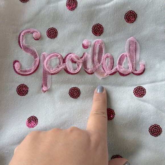 Great choice Grace spoiled pink dot dog hoodie size M - Picture 2 of 4